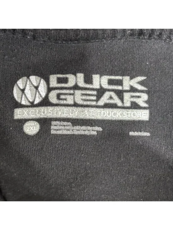 Men’s University of Oregon Duck Gear Black T‑Shirt 2XL Cotton Logo Tee - Picture 7 of 8